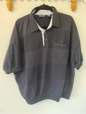 Men's vintage Envoy Short-Sleeve Polo Shirt in Black